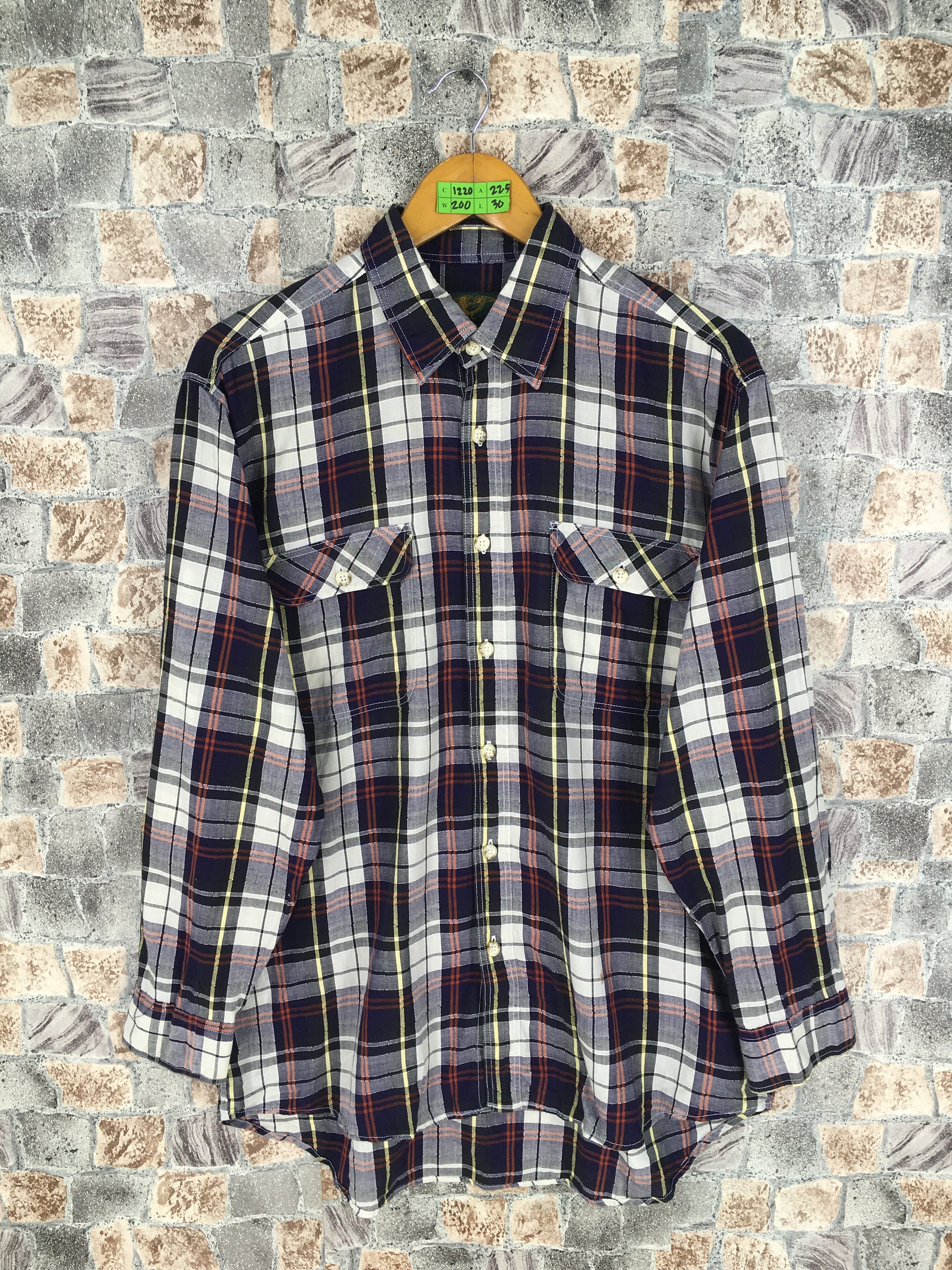 90s Grunge Structure Reworked Plaid Button Up size XL Kleding Herenkleding Overhemden & T-shirts Oxfords & Buttondowns 