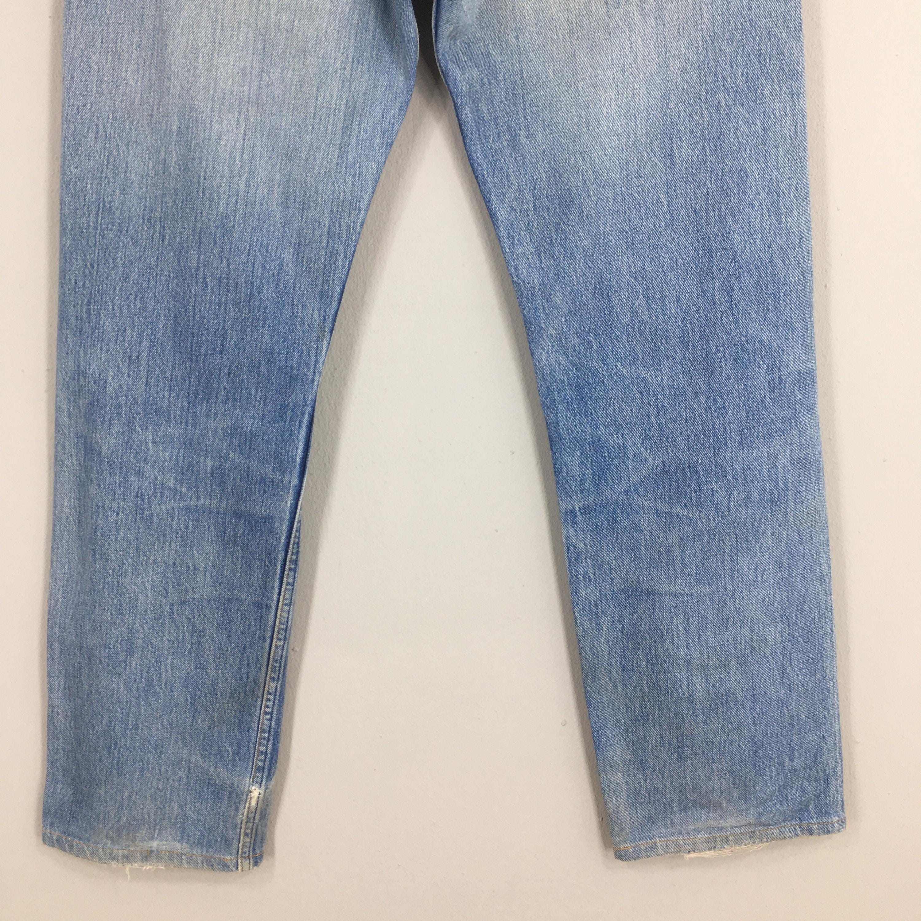 Size 32x29.5 Vintage 90s Levi's 501 Distressed Blue Jeans Faded