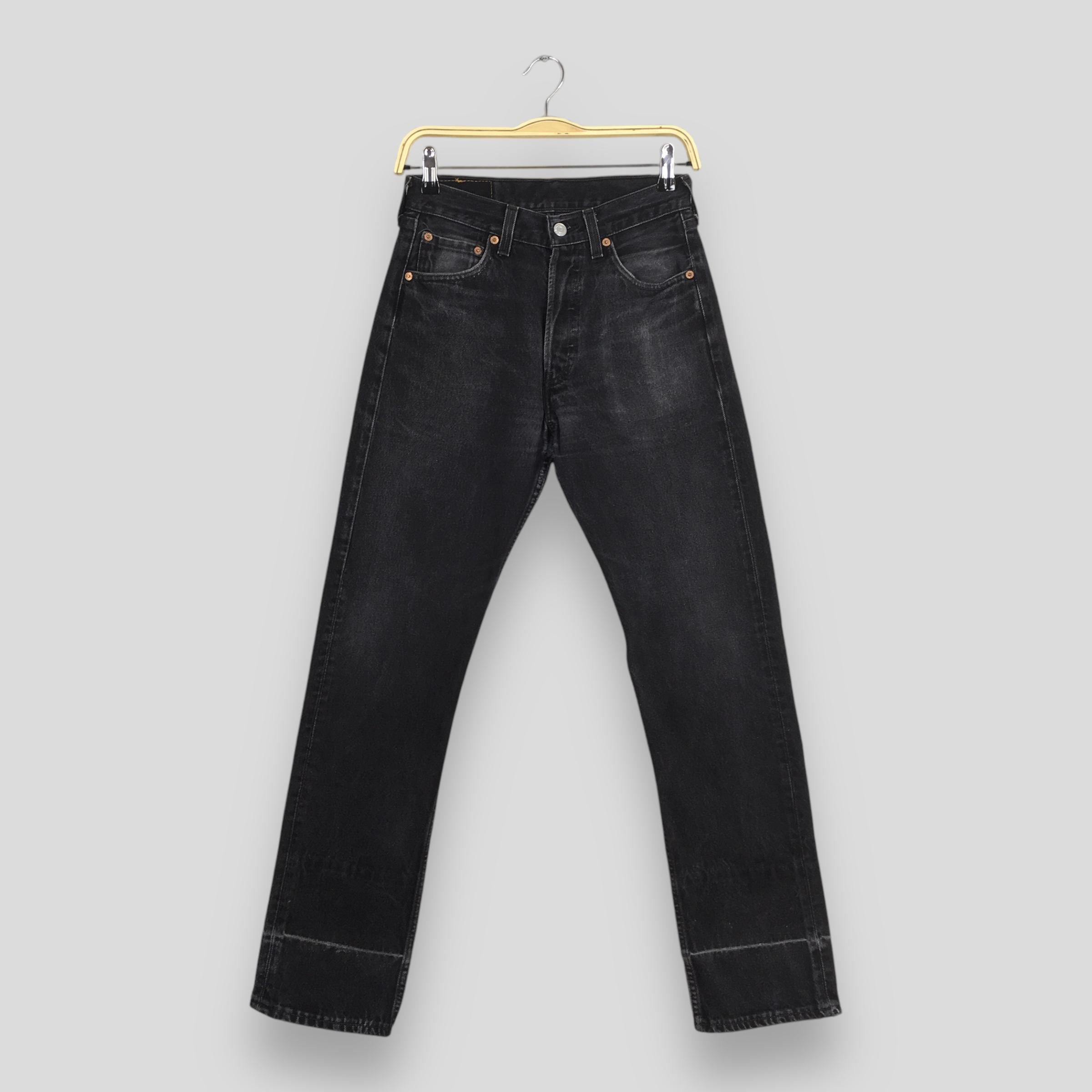 Size 25x30.5 Vintage 90s Levi's 501 Distressed Faded Black Jeans