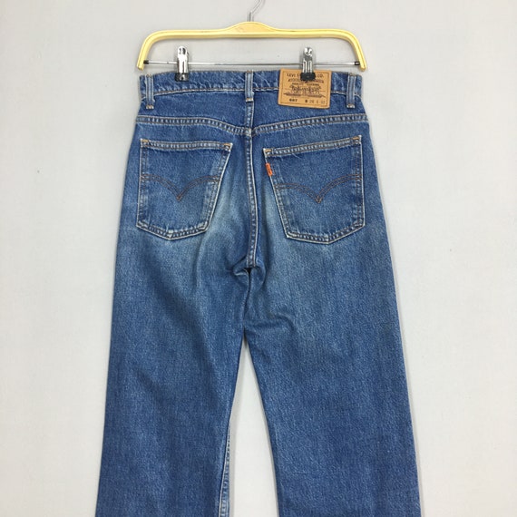 Size 28x30 Vintage Levi's 607 Dark Blue Jeans Str… - image 8