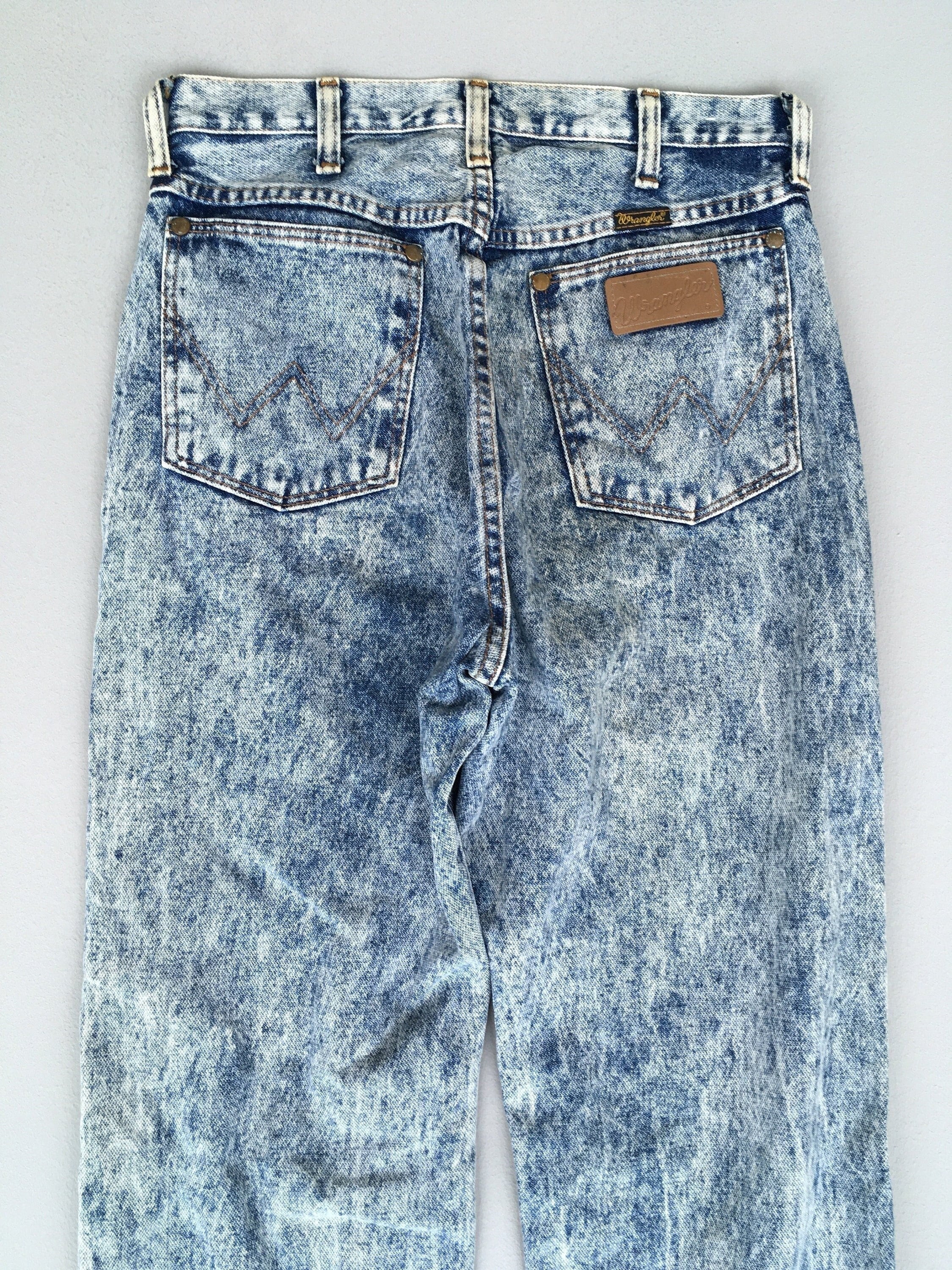 Size  Vintage 90s Wrangler Acid Wash Jeans Stone Washed - Etsy Norway