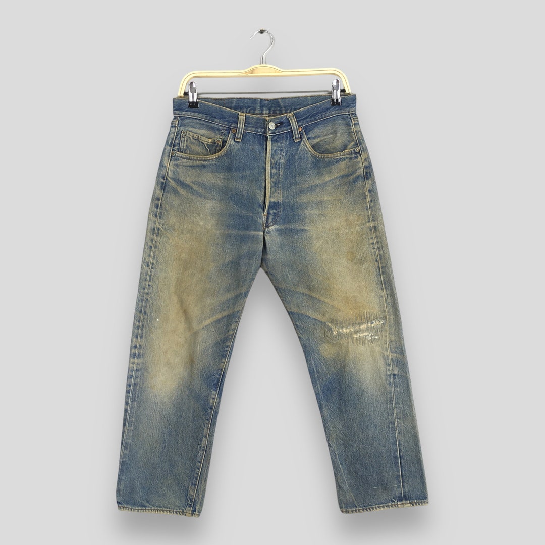 Size 31x25.5 Vintage 70s Levi's 501 Selvedge Stonewash Jeans 80s