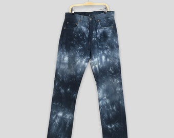 Pantalones vaqueros Levi's 501 Tie Dye vintage de los años 90 - Denim lavado claro desteñido (W28 x 30.5)