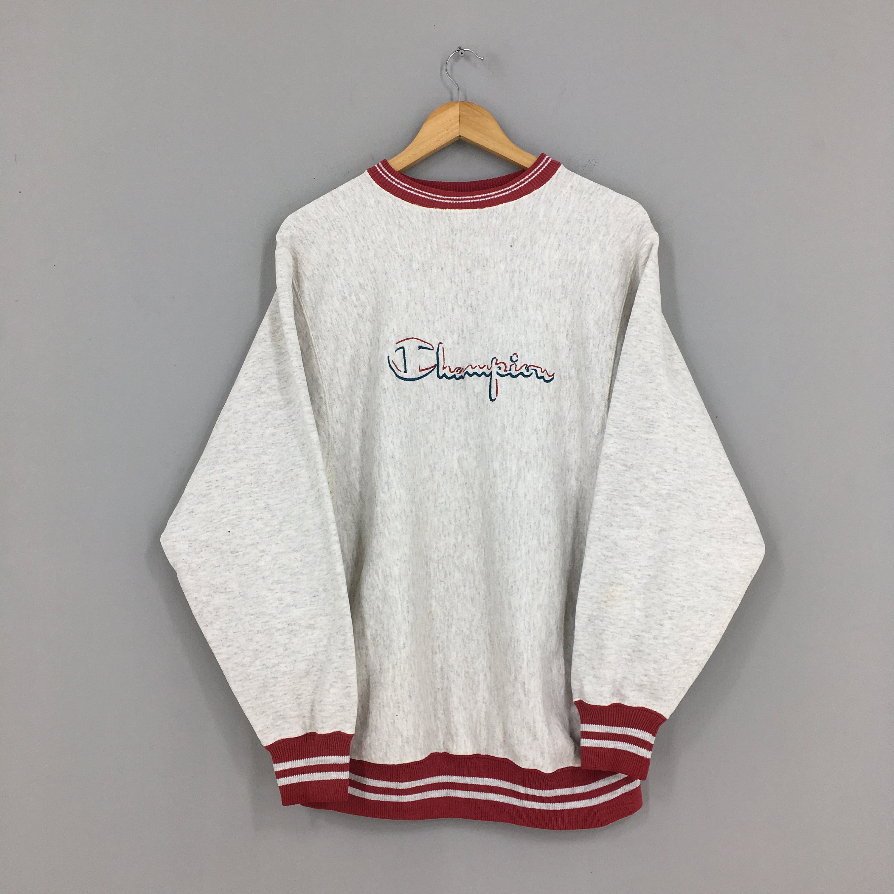 Vintage 80s Champion Script Logo Embroidery Spell Out Gray - Etsy Vintage 80s Champion Script Logo Embroidery Spell Out Gray - Etsy
