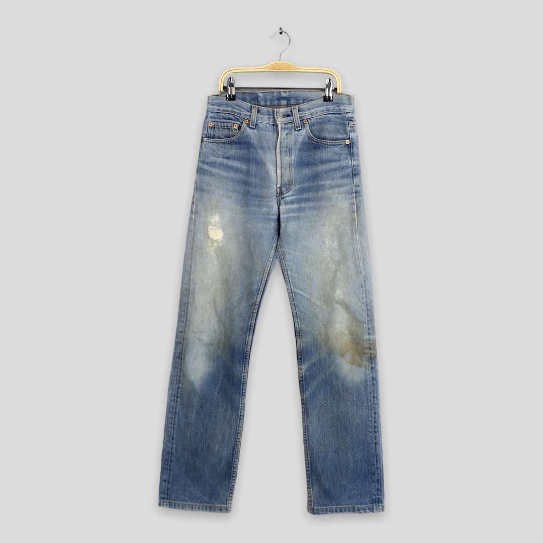 Size 27x30.5 Vintage 1980s Levi's 501 Faded Blue Jeans Stonewash
