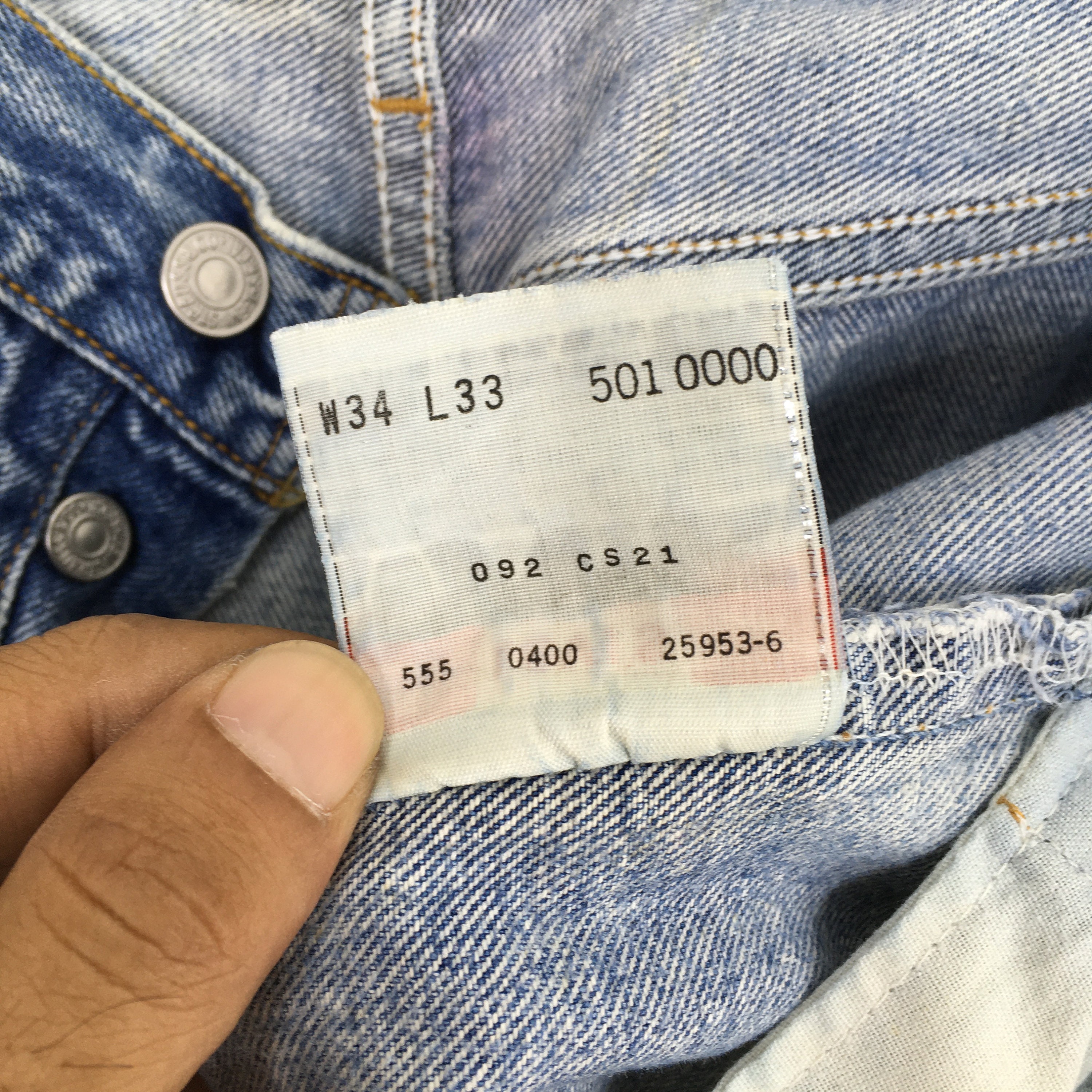 Size 31x29.5 Vintage 90s Levi's 501XX Distressed Faded Jeans