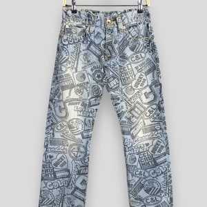 Size 27x28 Vintage Co&Lu Japan Overprinted Jeans Blue Denim Japanese Denim Streetwear Faded Denim Relaxed Fit Jeans Low Rise Jeans W27