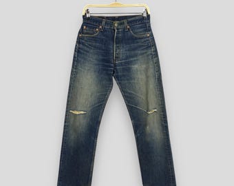 Size 27x29 Vintage 90s Levi's 501 Black Jeans Light Wash Levi's