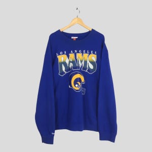ヴィンテージ ロサンゼルス ラムズ フットボール NFL スウェットシャツ 4XL ロサンゼルス ラムズ プリント スペルアウト ジャンパー セントルイス ラムズ フットボール セーター 4XL