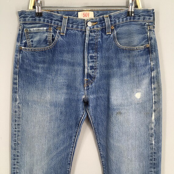 Jean Levi's 501 Homme Lightwash Délavé - Taille W33 L32 - Style Distressed Streetwear