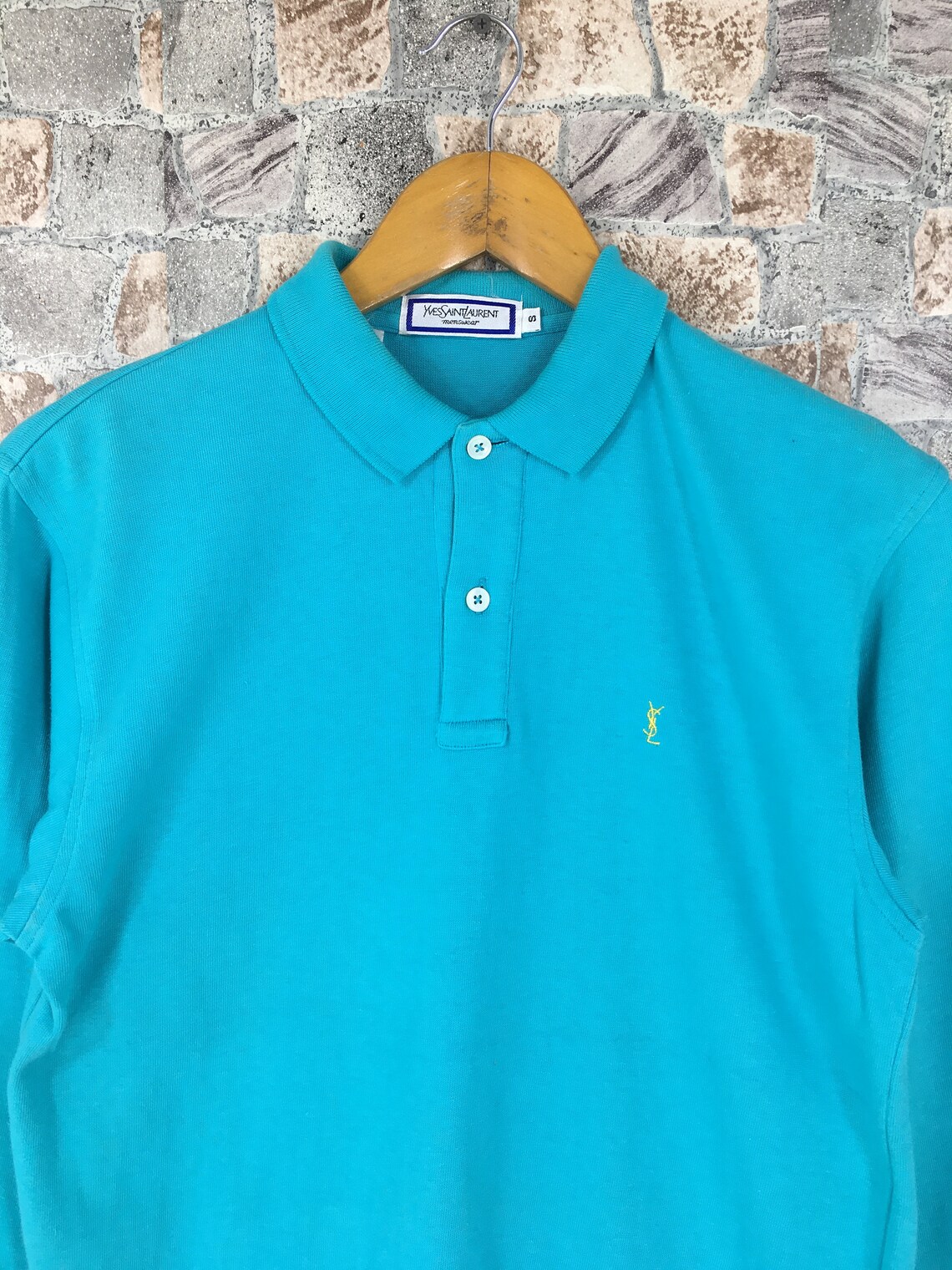 Vintage Ysl Yves Saint Laurent Blue Polo Shirt Small | Etsy