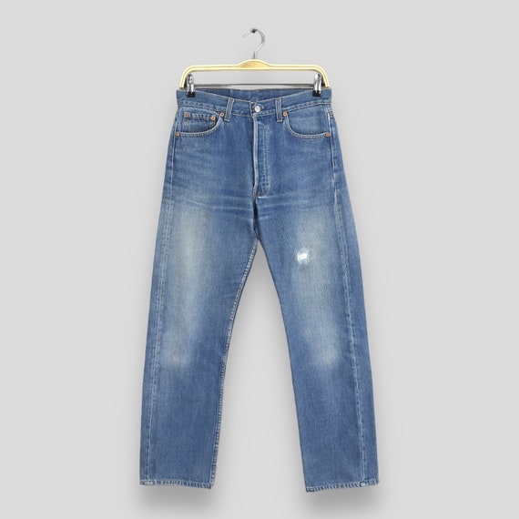Size 28x29 Vintage 80s Levi's 501 Faded Blue Jean… - image 1