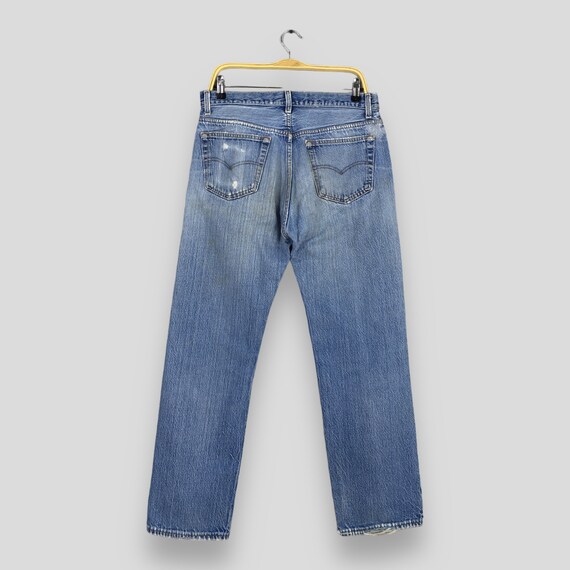 Size 31x29 Vintage 90s Levi's 501 Faded Blue Jean… - image 7