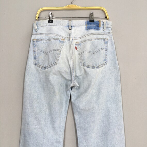 Size 31x29 Vintage Levis 501 Pale Blue Jeans Dirt… - image 8