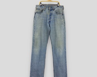 Vintage 90s Levi's 501 Jeans: Faded Blue, Distressed Denim, Button Fly (30x31