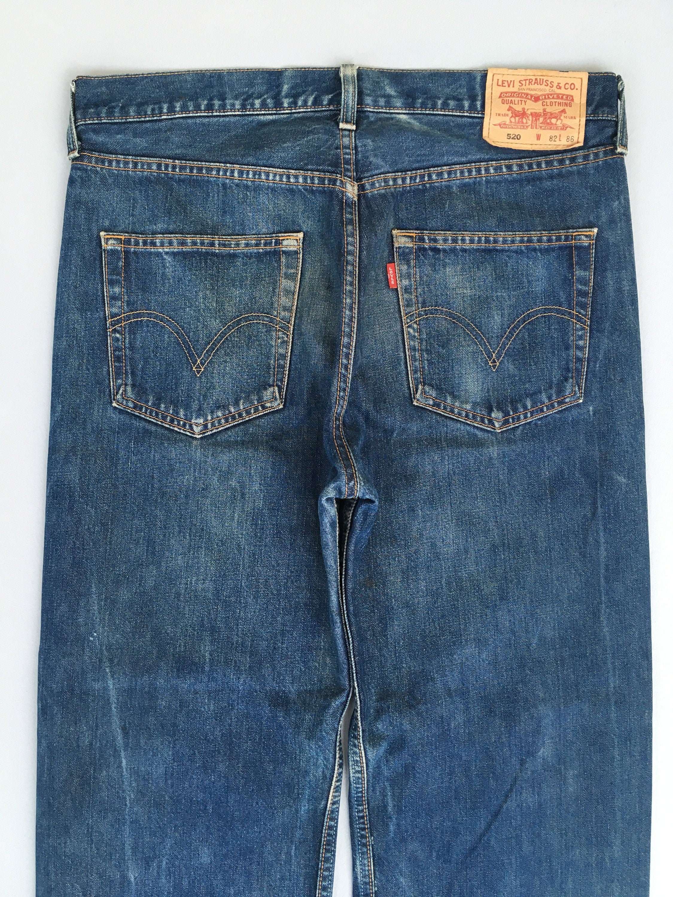 Size 34x28.5 Vintage Levis 520 Straight Loose Jeans Light - Etsy UK