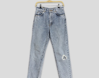 Size 28x27 Vintage 90s Edwin Classic Acid Wash Blue Jeans Tapered Leg Jeans Edwin Usa High Rise Denim Distressed Jeans Edwin Mom Jeans W28