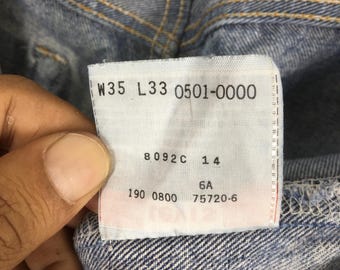Size 32x28.5 Vintage 90s Levi's 501 Distressed Blue Jeans Levi's