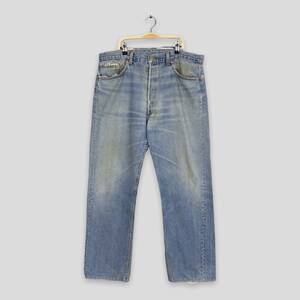 Size 35x28.5 Vintage Levi&#39;s 501 Faded Blue Jeans Stonewash Denim 1990s Levi&#39;s Distressed Jeans Levi&#39;s Button Fly Denim Levi&#39;s Usa Jeans W35