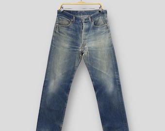 Size 31x29 Vintage 80s Levi's 501 Faded Blue Jeans Light Wash Levi's Straight Leg Jeans Levi's Distressed Denim Levi's Thrashed Jeans W31