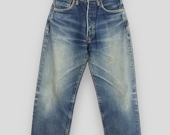 Size 27x27 Vintage 90s Evisu Daicock Painted Japan Denim Evisu Dirty Faded Blue Evisu Redline Selvedge Loose Jeans Evisu Japanese Denim W27