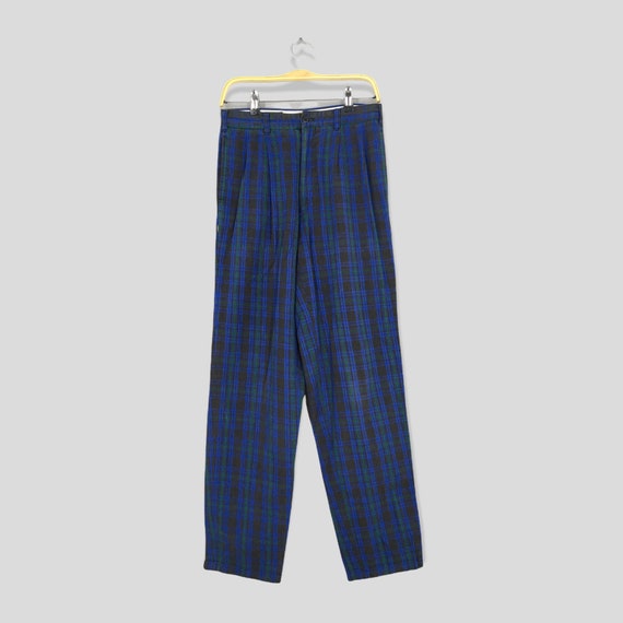 Size 30x32 Japanese Beams Tartan Plaid Checkered Casual Pants Beams Stylish Pants Streetwear Fashion Multicolor Checked Blue Work Pants W30 Etsy