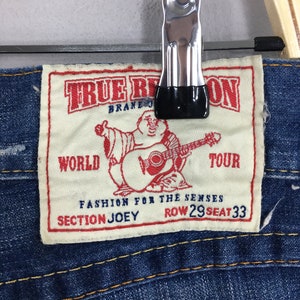 Size 30x31.5 Vintage True Religion Women's Bootcut Denim Y2K True Religion Joey Low Rise Flared Jean Streetwear True Religion Wide Leg Pants image 8