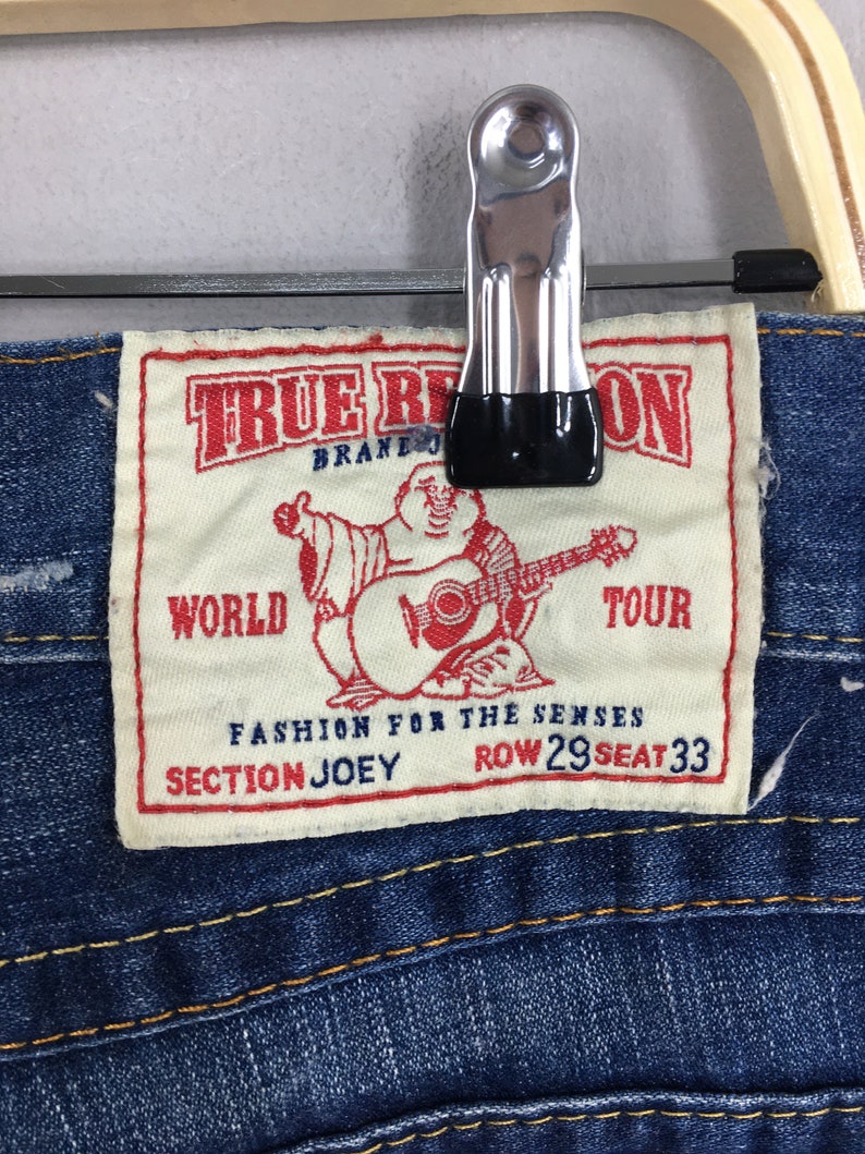 Size 30x31.5 Vintage True Religion Women's Bootcut Denim Y2K True Religion Joey Low Rise Flared Jean Streetwear True Religion Wide Leg Pants image 8