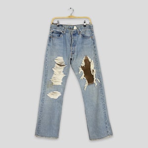Talla 31x29 Vaqueros desgastados Levi&#39;s 501 de los años 90, lavados a la piedra, vaqueros desgastados Levi&#39;s 501 de los años 90, vaqueros desgastados Levi&#39;s Usa W31