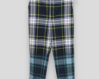 Size 32x31 NWT Comme Des Garcons Homme Lochcarron Scotland Checkered Casual Pants Wool Comme Des Garcons Plaid Tartan Green Japan Designer