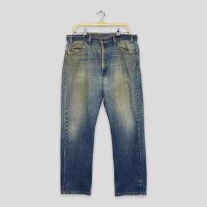 Size 35x27.5 Vintage 80s Levi's 505 Relaxed Fit Jeans Zipper Jeans Levi's 1990s Faded Dirty Denim Distressed Jeans Levi's 505 Orange Tab W35