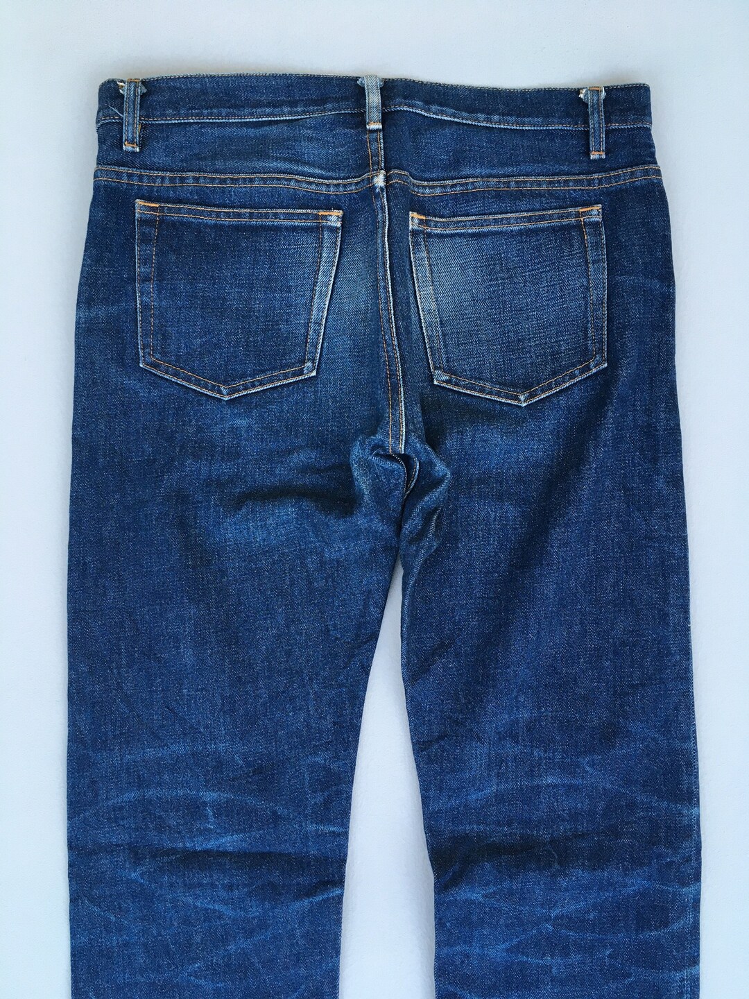 Pantalon INC Vintage Homme Taille 32x33 - Bleu, Plissé, Revers, Coton