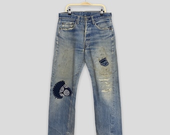 Size 23/24 Vintage Levi's 501 Selvedge Redline Jeans, 1970s 1980s