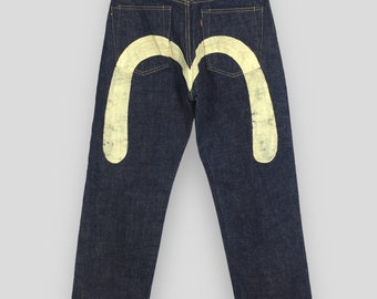 Size 28x33.5 Vintage Evis Big Daicock Painted Japan Denim Size 28x33.5 Vintage Evis Big Daicock Painted Japan Denim