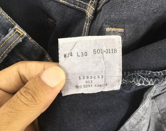 Size 33x29 Vintage 90s Levi's 501 Black Stonewash Jeans Levi's