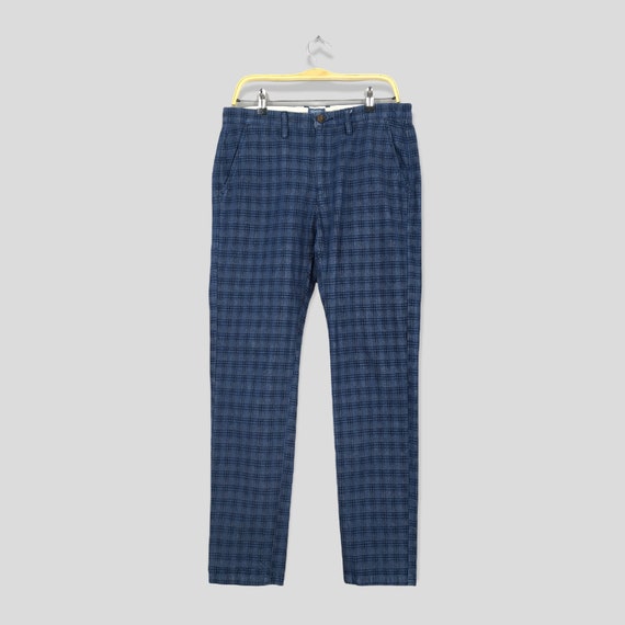 Size 32x31 Contemporary Japan Tartan Plaid Checkered Pants Skinny Fit Japanese Casual Pants Work Trouser Checked Blue Skinny Pants W32 Etsy Ireland