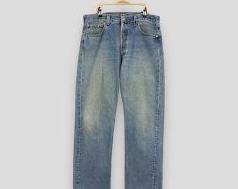 Size 34x29 Vintage 90s Levi's 501 Faded Blue Jeans Distressed