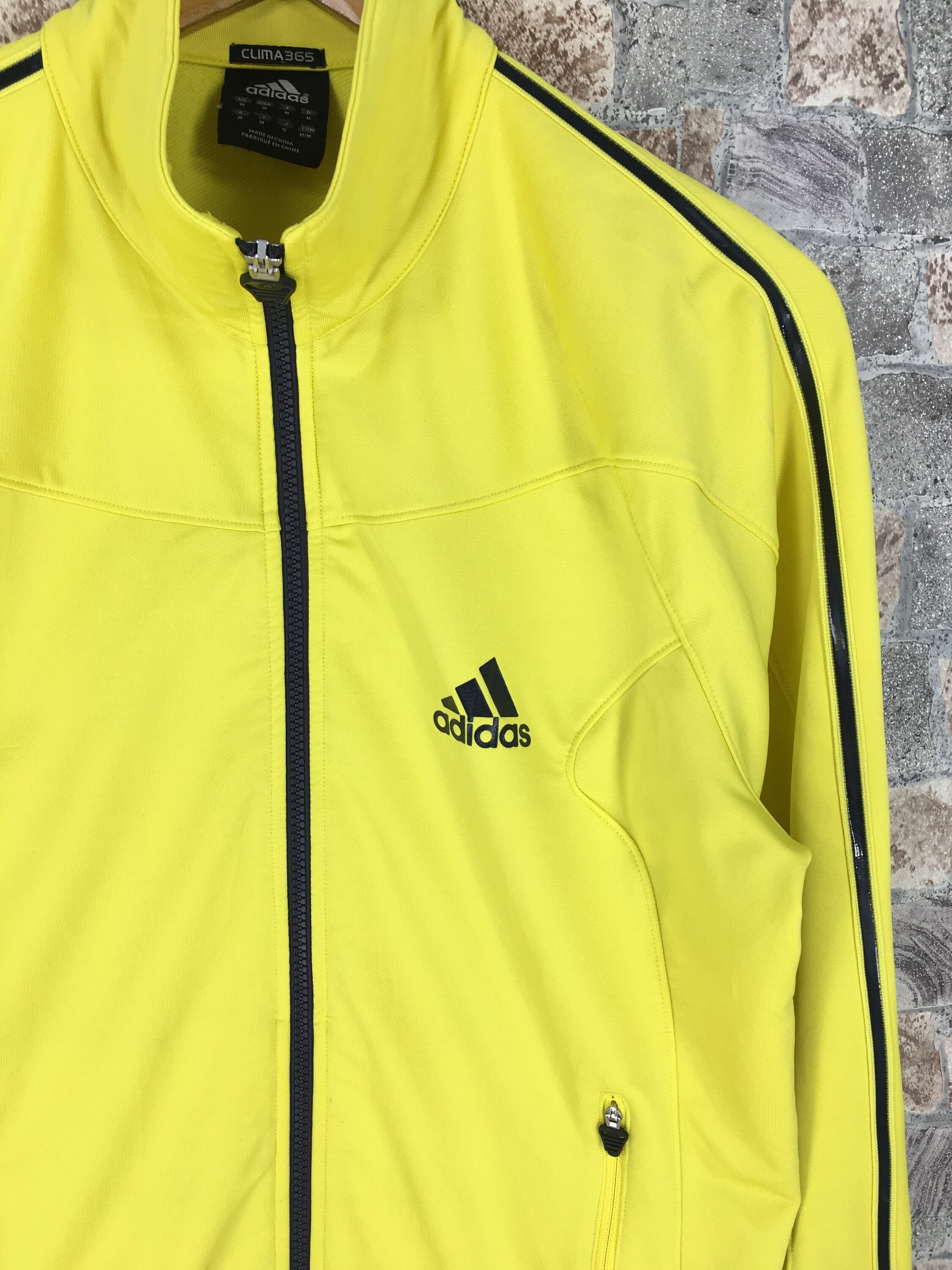 Vintage Adidas Yellow Track Top Jacket Medium Adidas Three Etsy