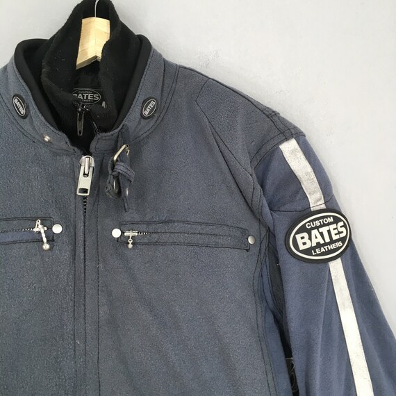 Vintage Custom Bates Leathers Motorcycle Jacket Large 1980s Bates Leathers Nyc Outerwear Retro Bikers Jacket Bates Gray Zipper Jacket Size L