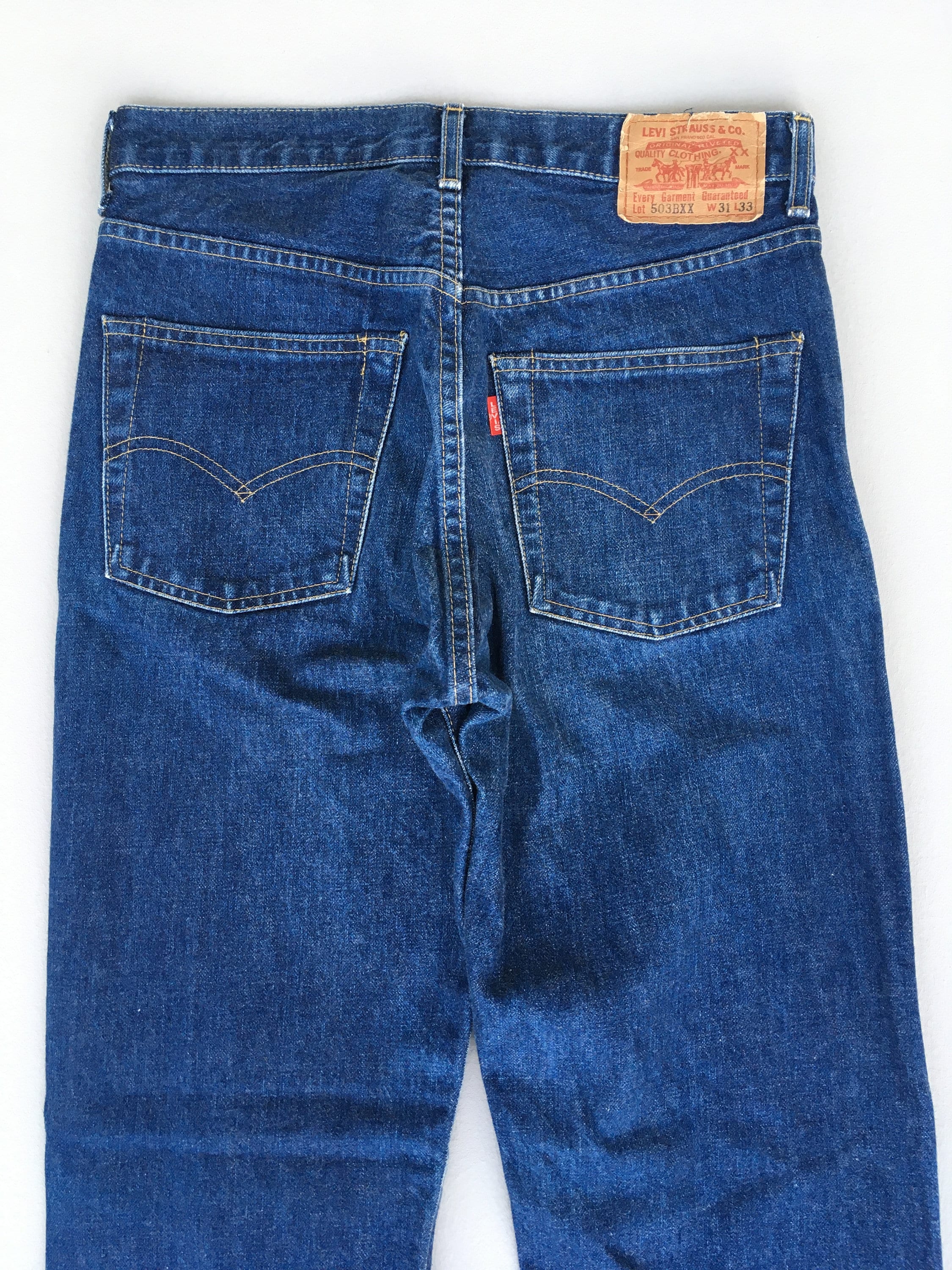 Size 29x30.5 Vintage Levis 503BXX LVC Japan Distressed Denim Dark