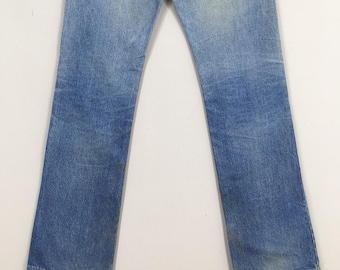 Vintage 90s Levi's 517 Bootcut Jeans: Stonewash Distressed Denim