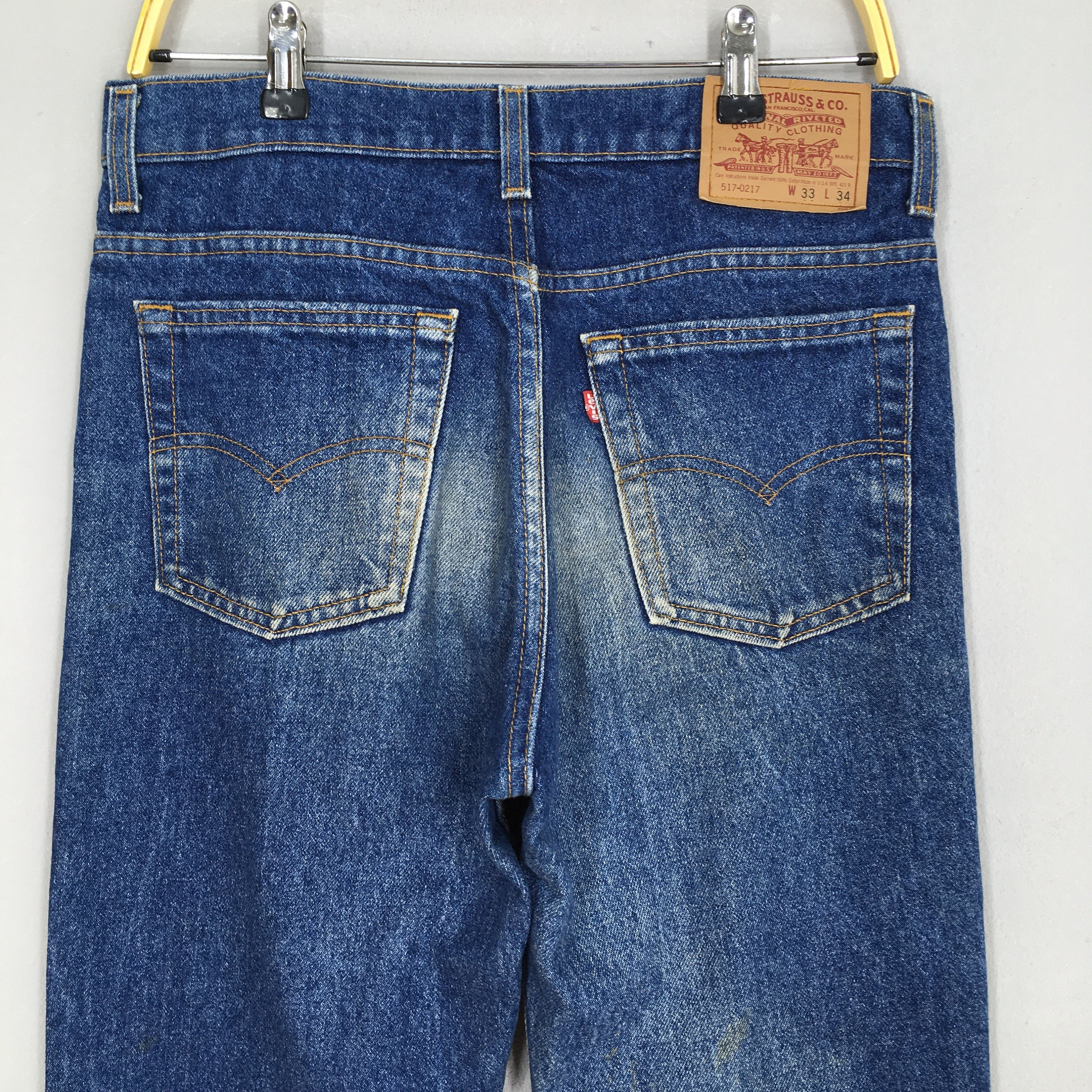 Size 31x34 Vintage Levi's 517 Bootcut Stonewash Blue Jeans