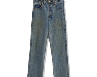 Talla 30x33.5 Levi's 501 Stonewash Dirty Denim vintage de los años 90, Levi's 501 Straight Leg Jeans, Levi's 501 Button Fly Denim, Levi's Mom Jeans W30