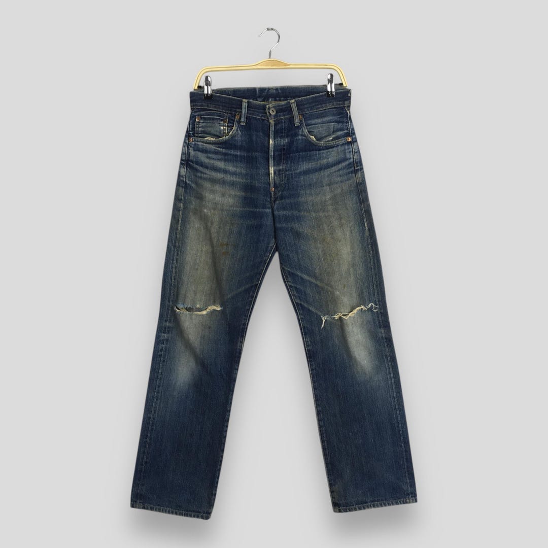 Size 30x29.5 Vintage Levi's 702 LVC Redline Selvedge Jeans Faded