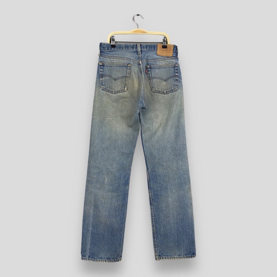 Size 28x29 Vintage 90s Levi's 501 Faded Blue Jean… - image 7