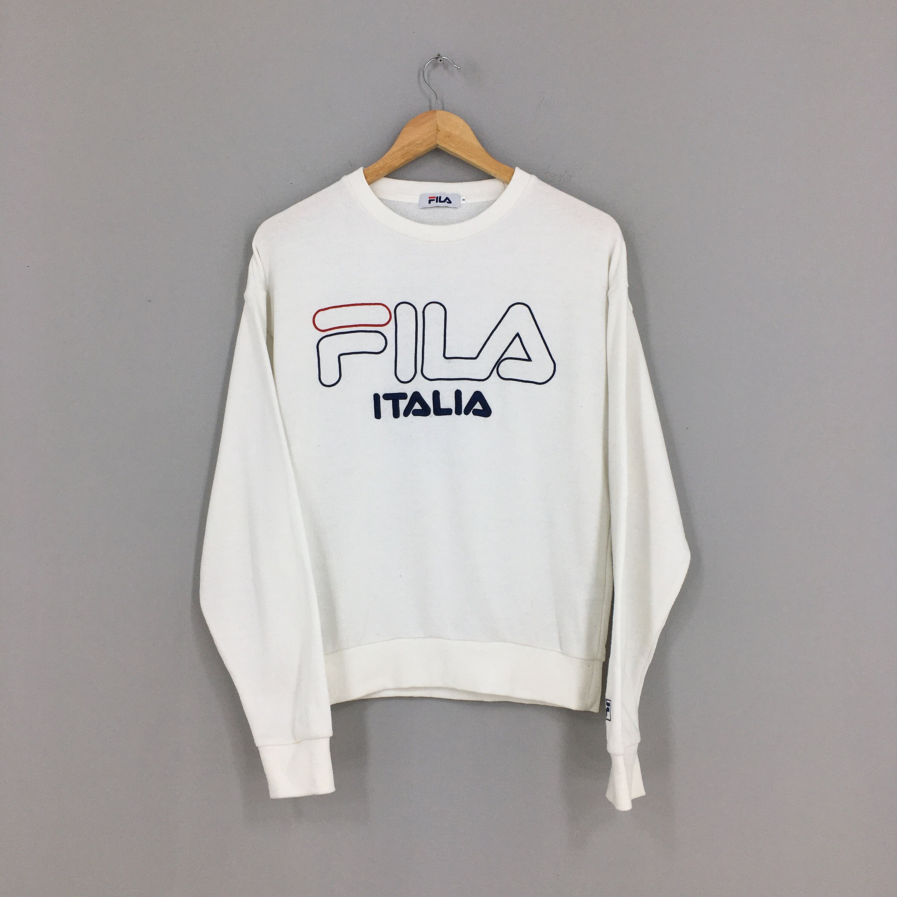 Fila Italia Pullover Weiß Damen Sweatshirt Medium Vintage 90er Etsy