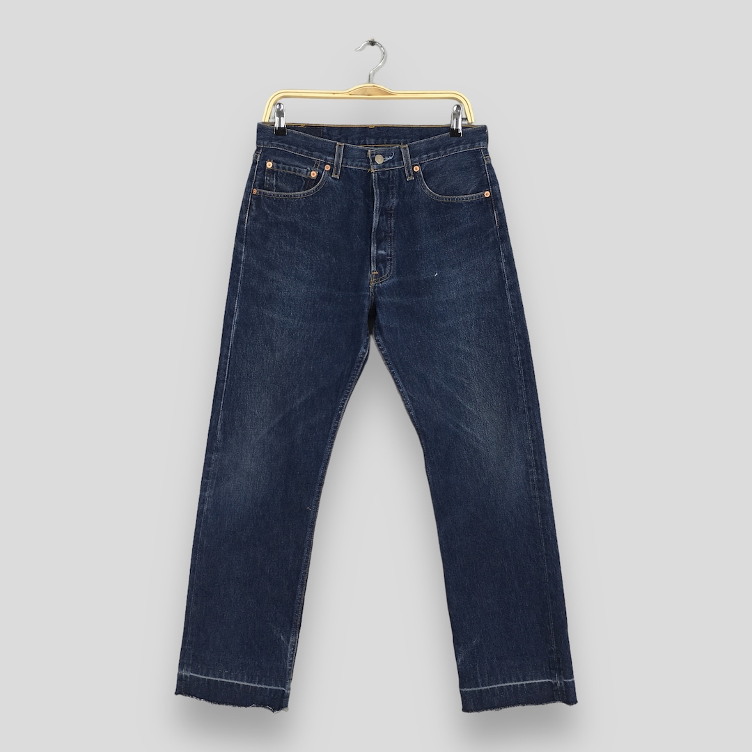 Size 30x29 Vintage 90s Levi's 501 Faded Blue Jeans Light Wash
