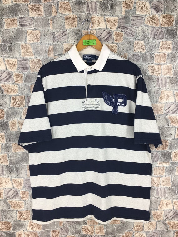 Vintage Polo Ralph Lauren Polo Rugby Stripes Shirt Large Polo - Etsy