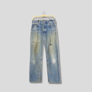 Vintage 90s Levi&#39;s 501 Distressed Dirty Jeans Levi&#39;s Faded Blue Jeans 1990s Levi&#39;s 501 Stonewash Denim Levi&#39;s 501 Slim Fit Jeans 30x30
