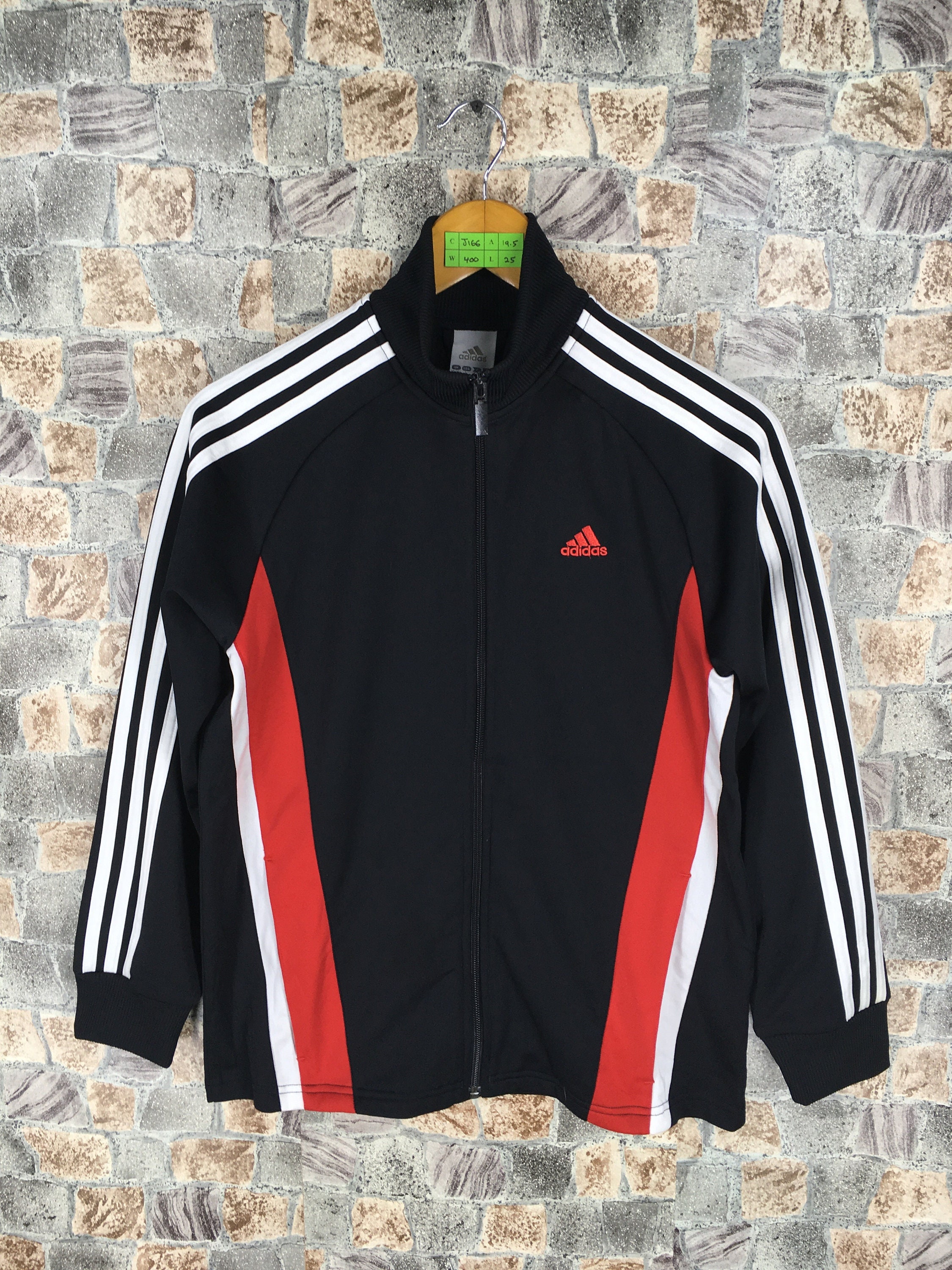 Adidas Track Top Black/Red Jacket Women Small Vintage 90's | Etsy